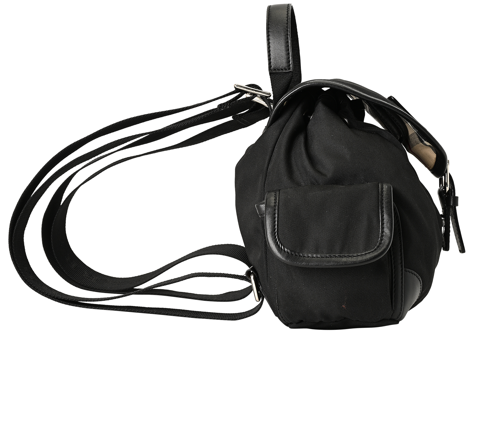 Small Backpack, &pound;350, Handbags, Black, Canvas, Side view